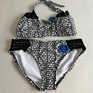 Swimsuits for all new with tags size 6/8 black geo pattern bikini